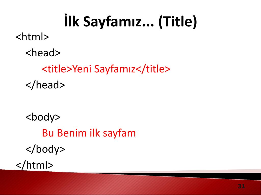 İST1111 BİLGİSAYAR UYGULAMALARI HTML ppt indir